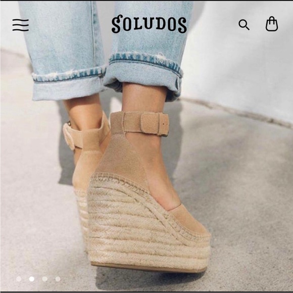 soludos positano platform wedge 7.5 comfort espadrilles - Picture 5 of 16